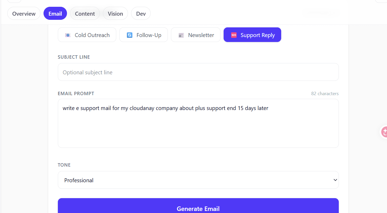 Email Generator screenshot