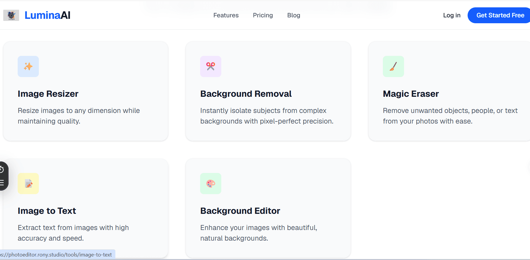 Photo Editor Interface screenshot