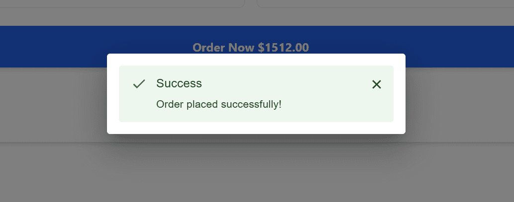 Place Order screenshot